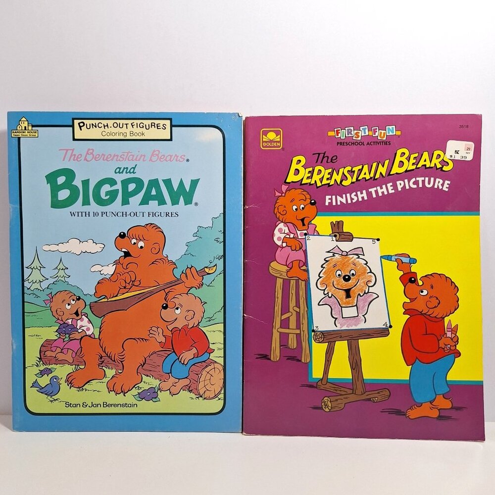Berenstain Bears Mini-Boxes To Color Bigpaw Punch-Out Finish Picture Vintage - Picture 6 of 15